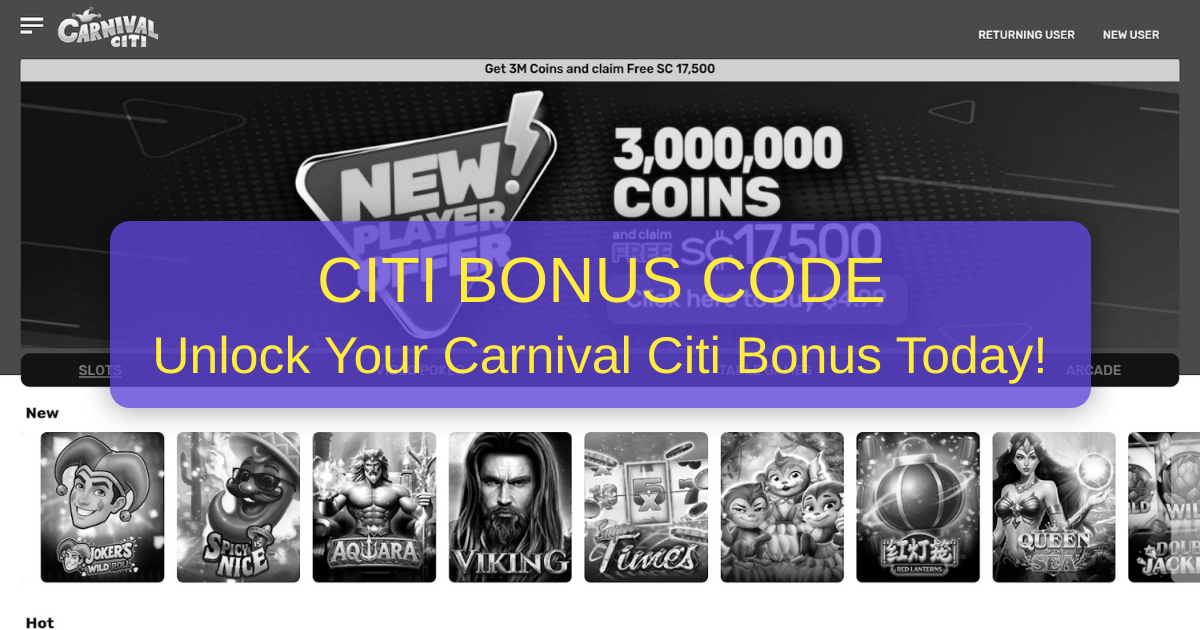 Carnival Citi Bonus Code 2026 - Top US Casino Deals | Verified